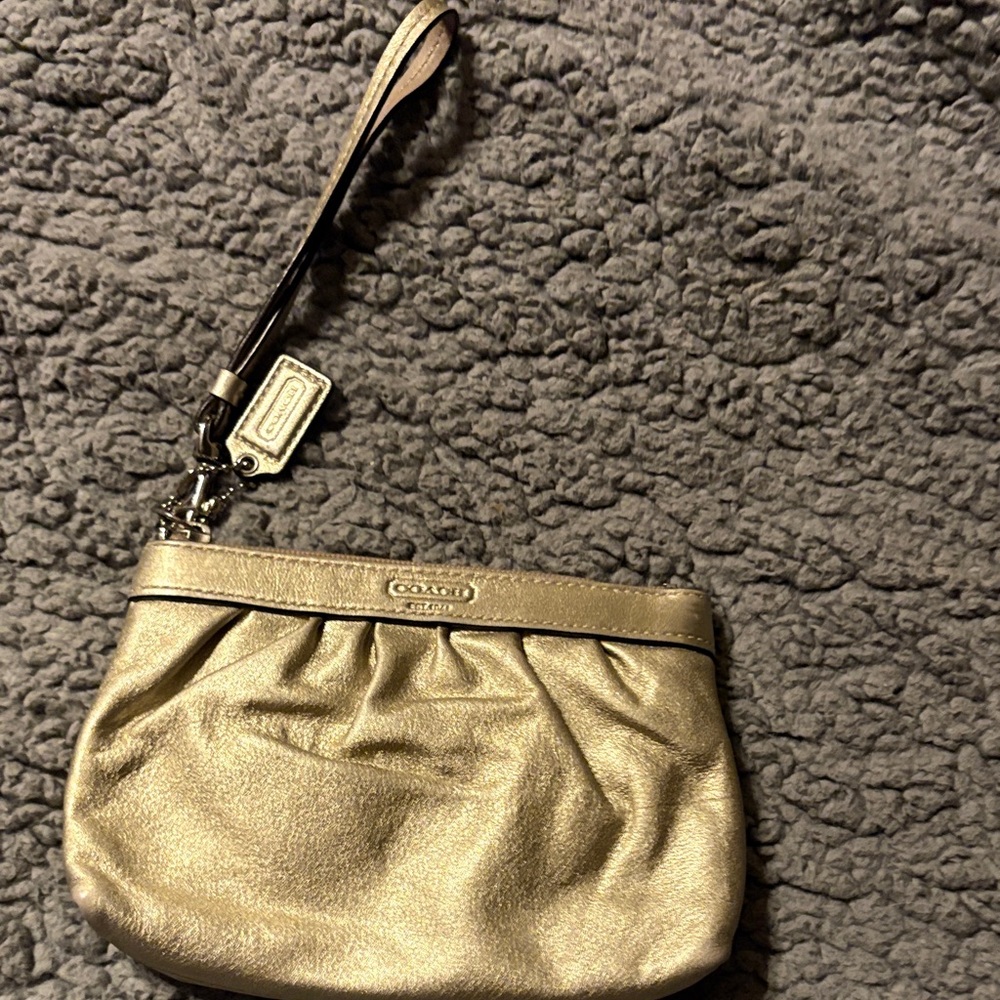 Coach Metallic Gold Wristlet